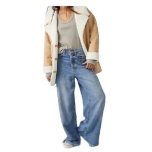 Free People Diogo Coat Ivory Combo Small NWT